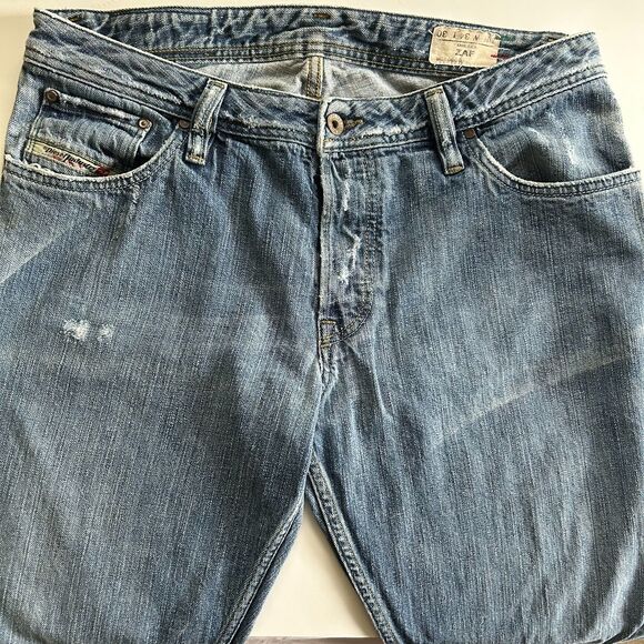 Vintage Diesel ZAF Jeans Men’s W34 L30 Distressed Faded Straight Leg Button Fly - Picture 10 of 13